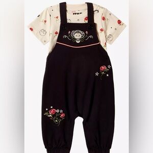 Star Wars Floral Princess Leia Infant T-Shirt & Overall Set Size 3 Months